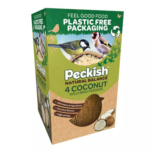Peckish Natural Balance Coconut Feeders - 4 Pack