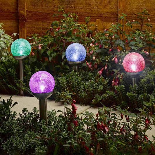 Smart Garden Rainbow Glass Stake Lights - Pack Of 4