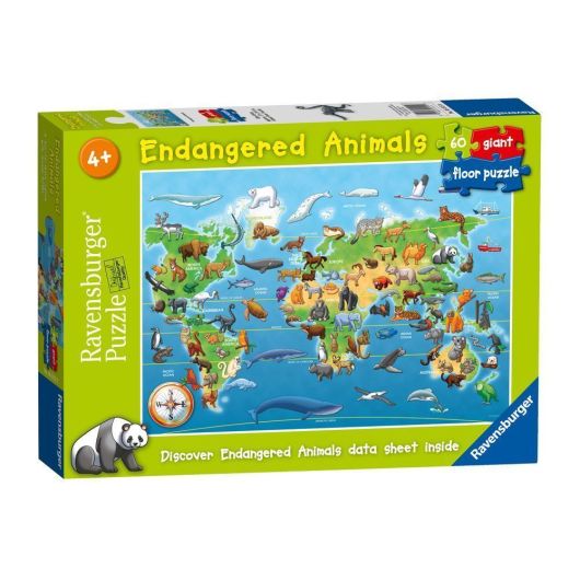 Endangered Animals Giant Floor Jigsaw Puzzle - 60 Pieces