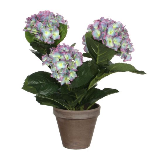 Purple Artificial Hydrangea in pot