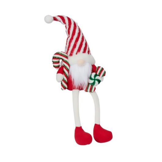 48cm Red-White Seated Candy Cane Gonk