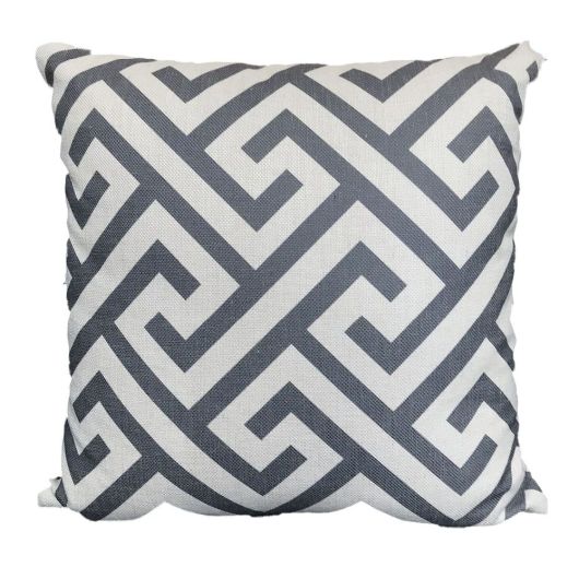 Mozai Grey and White Square Cushion 45 x 45 cm