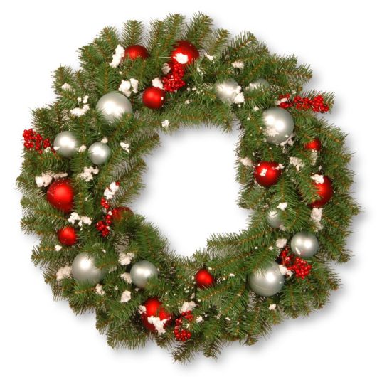 National Tree Snowy Bristle Wreath With Pine Cones - 76cm (30")
