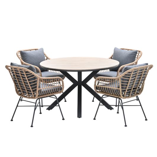 Edison 4 seat dining set with Margriet chairs