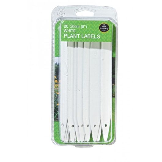 Garland 20cm White Plant Labels - 20 Pack