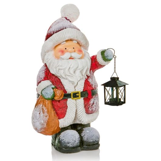 Standing Santa with Lantern tealight holder 49cm