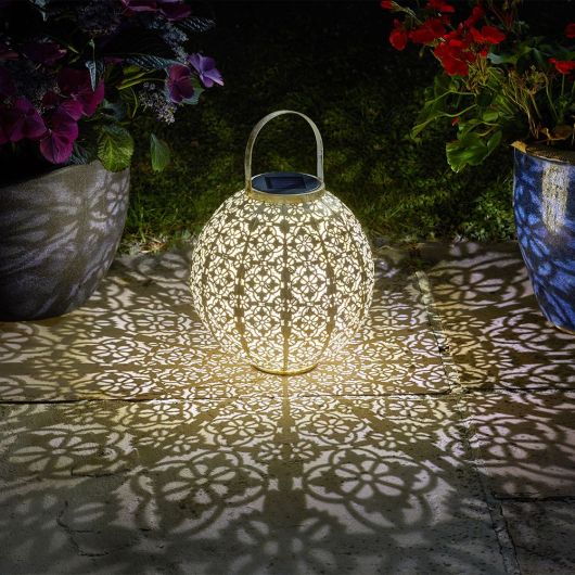 Smart Garden Damasque Cream Solar Lantern 23.5cm