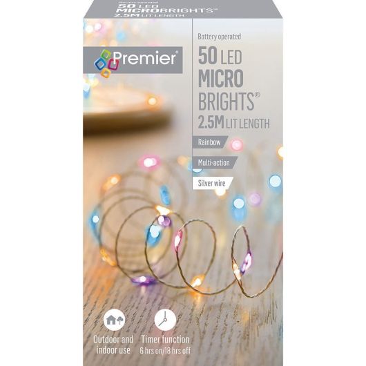 Premier Microbrights 50 LEDs 2.5m - Rainbow
