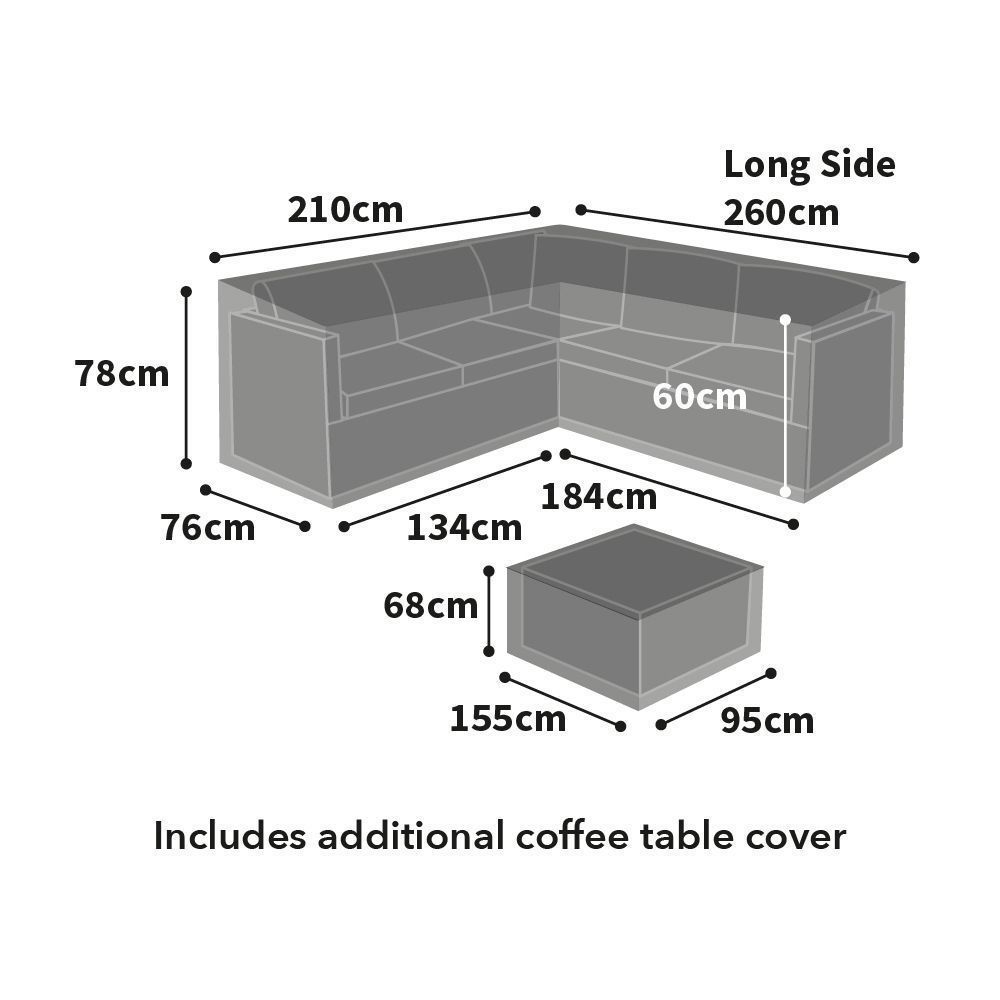 Bosmere Ultimate Protector Modular Medium L Shaped Dining Set Cover - Right Side