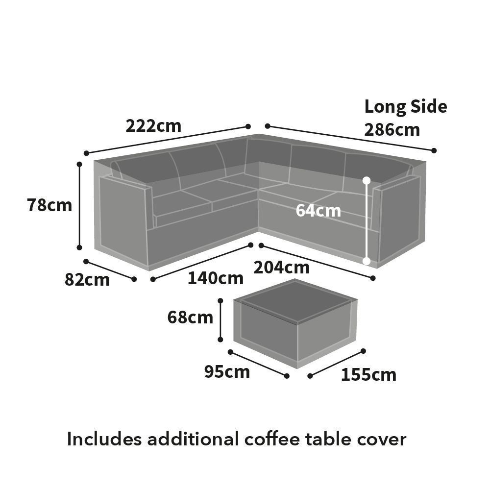 Bosmere Ultimate Protector Modular L Shaped Dining Set Cover - Right Side