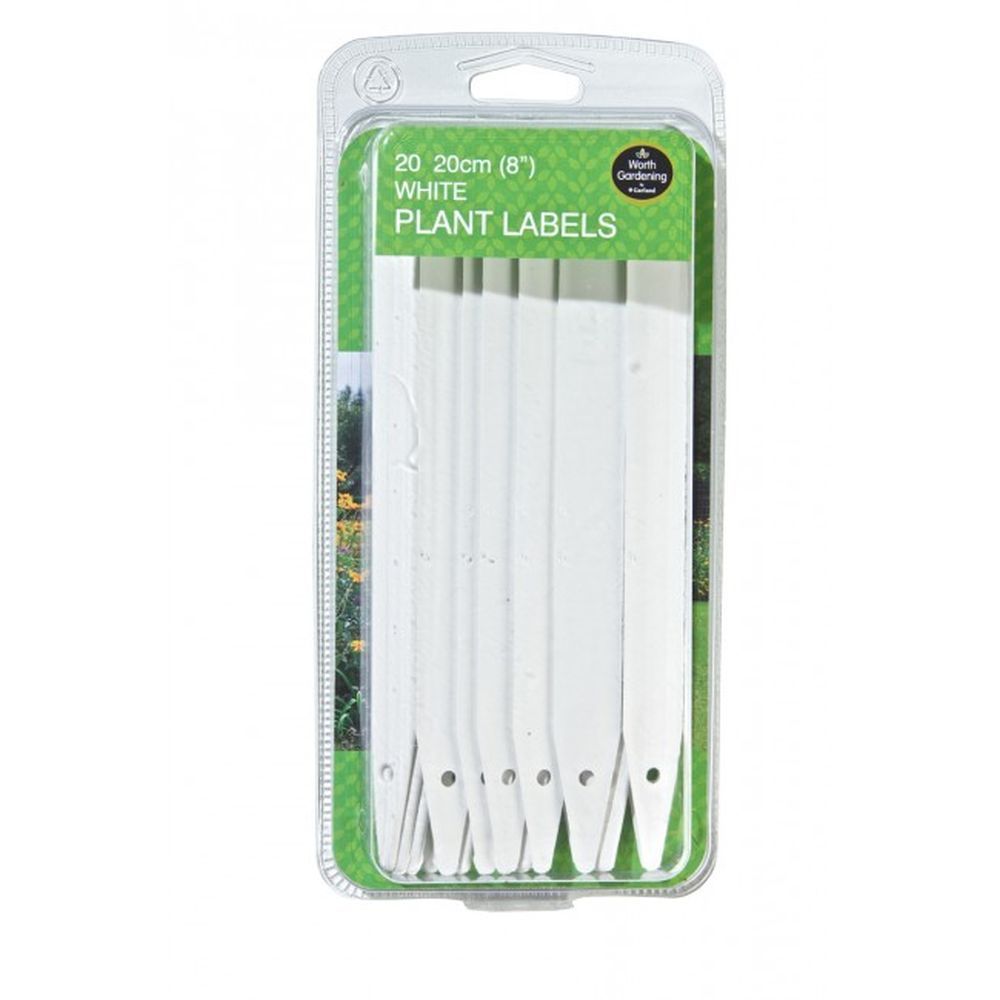 Garland 20cm White Plant Labels - 20 Pack